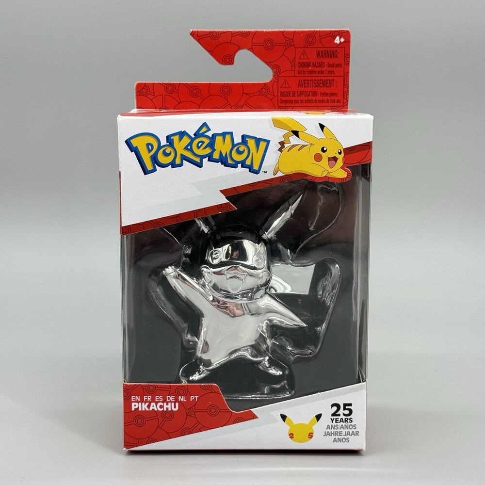 Jazwares Pokemon Pikachu Silver Action Figure 25th Anniversary Series 1